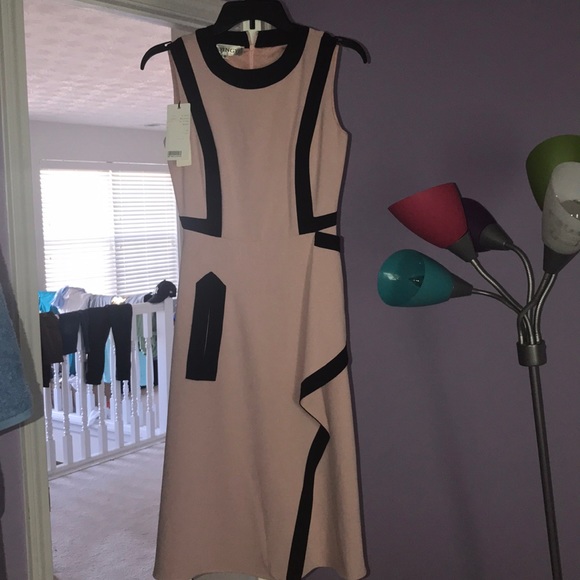 Dresses & Skirts - Light Pink and black midi dress